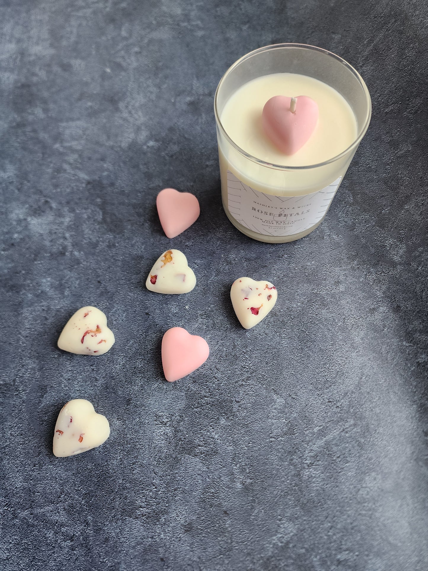 Rose Petal Wax melt hearts