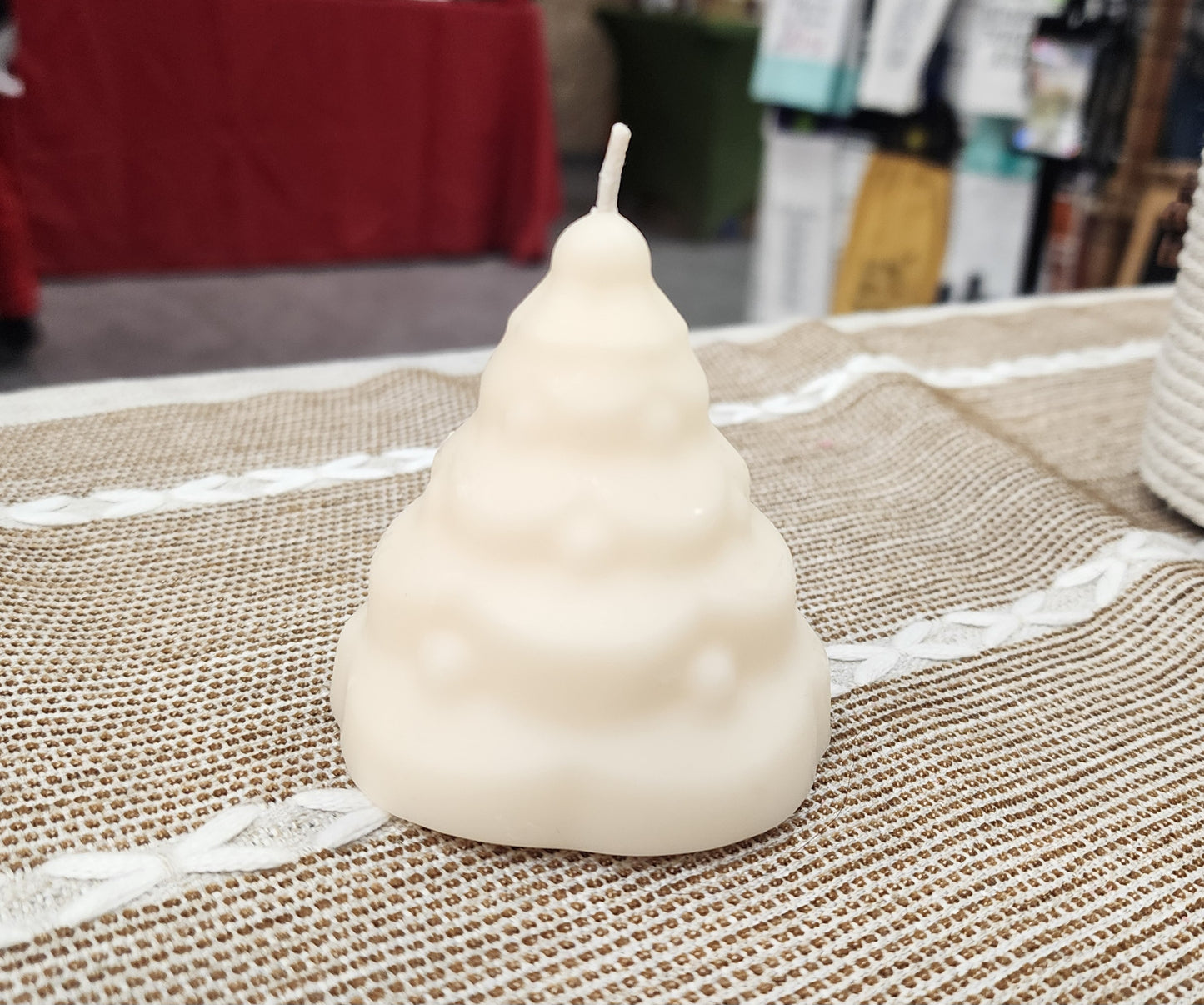 Christmas tree pillar candle