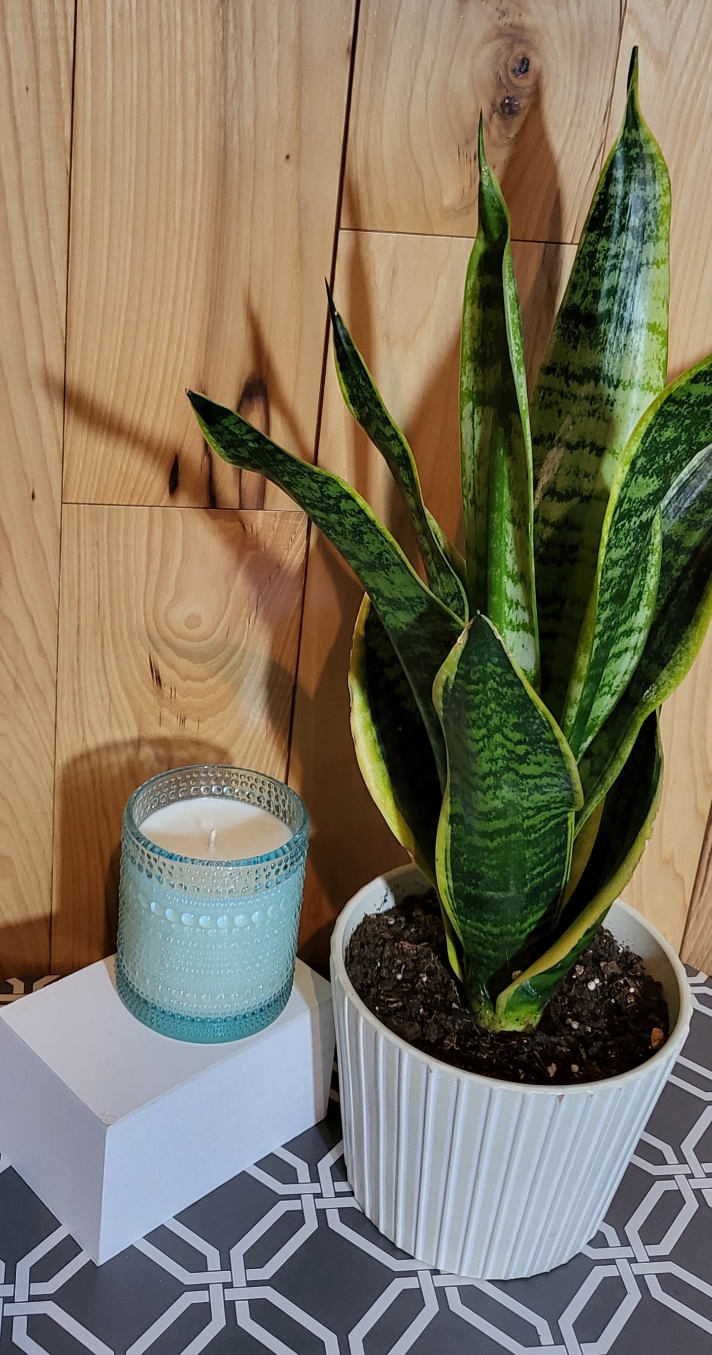 Fresh Linen Candle - Blue bubble jar