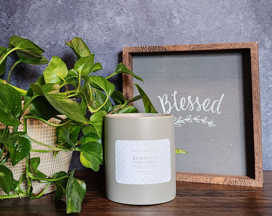 Bamboo & Coconut - Gray ceramic jar