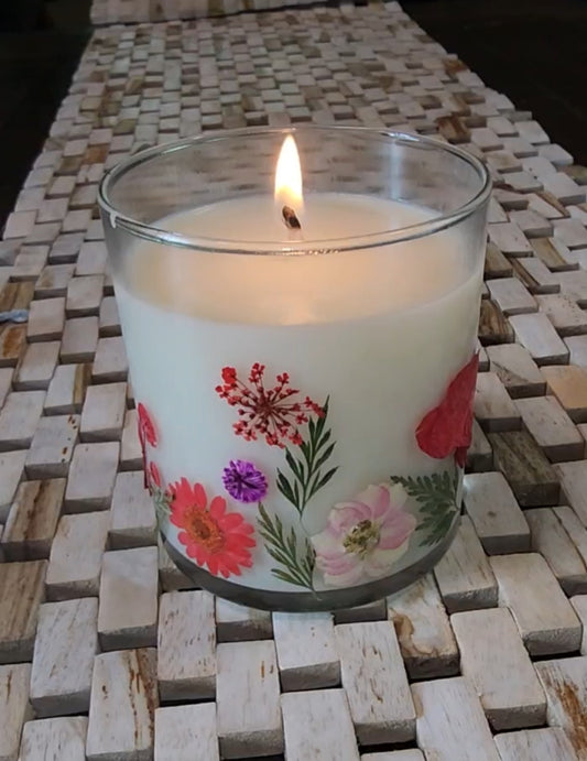 Standard floral 8 ounce candle