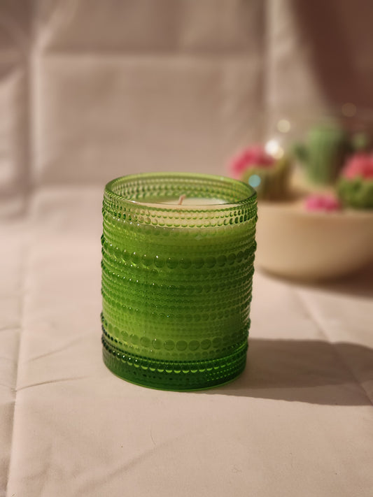Create your own candle- Green bubble jar
